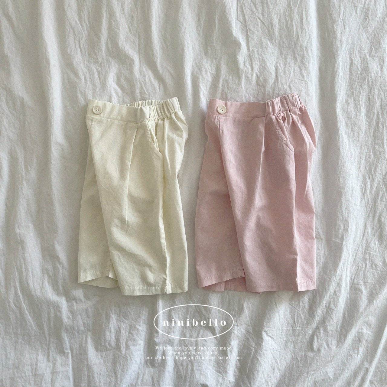 (3-4Y) Pintuck Summer Cropped Pants