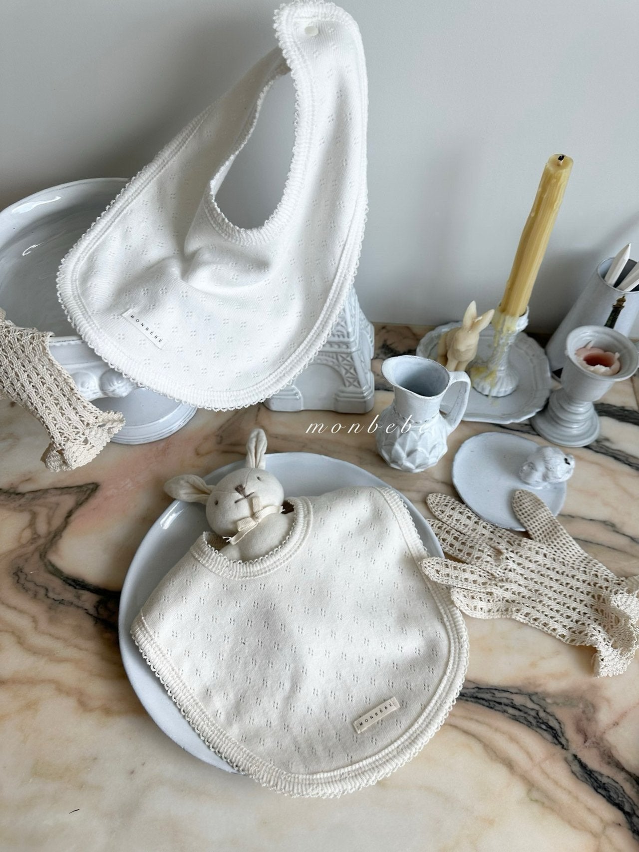 [Preorder] Premium Jacquard Eyelet Cotton Bib