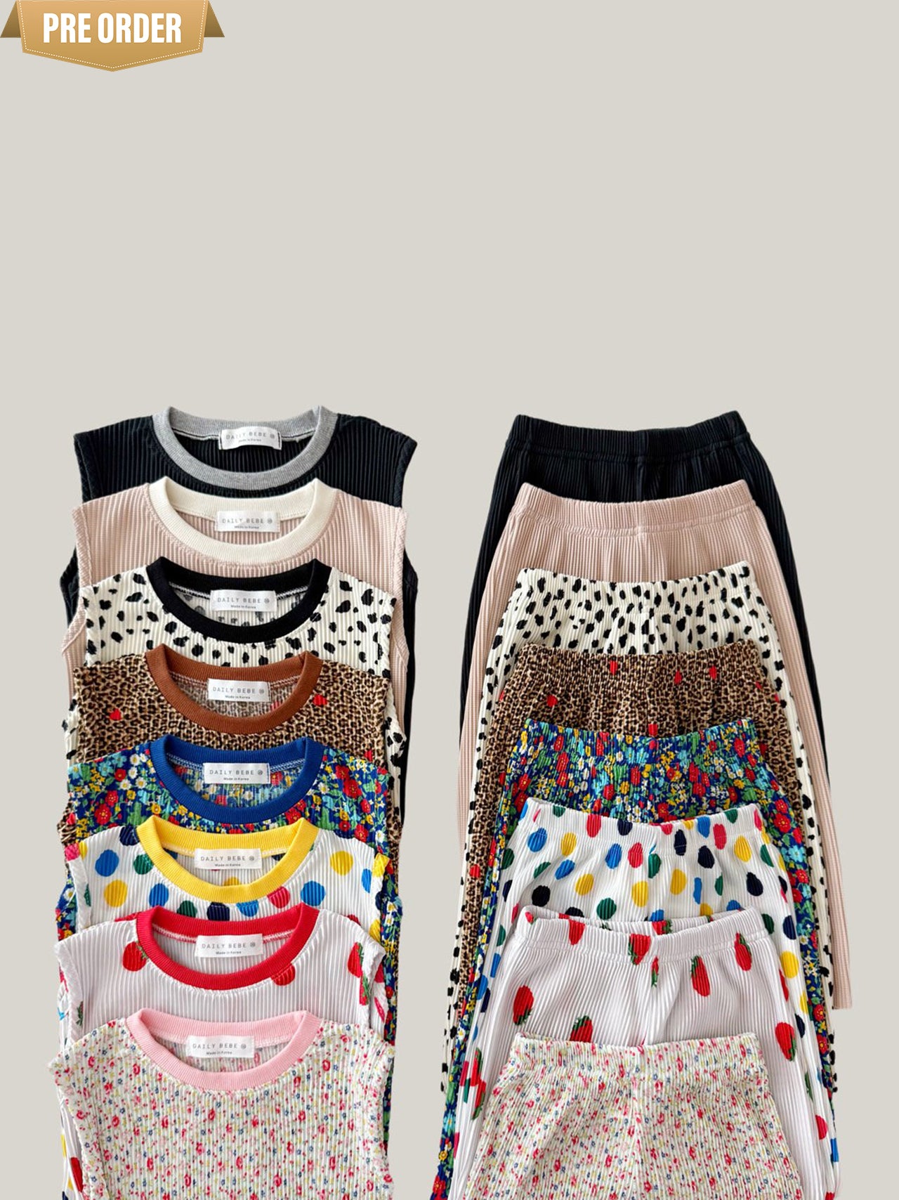 [Preorder] Contrast Pleated Set