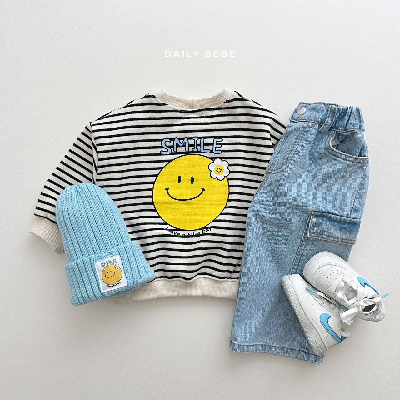 (2-3, 3-4Y) Smile Flower Sweatshirt