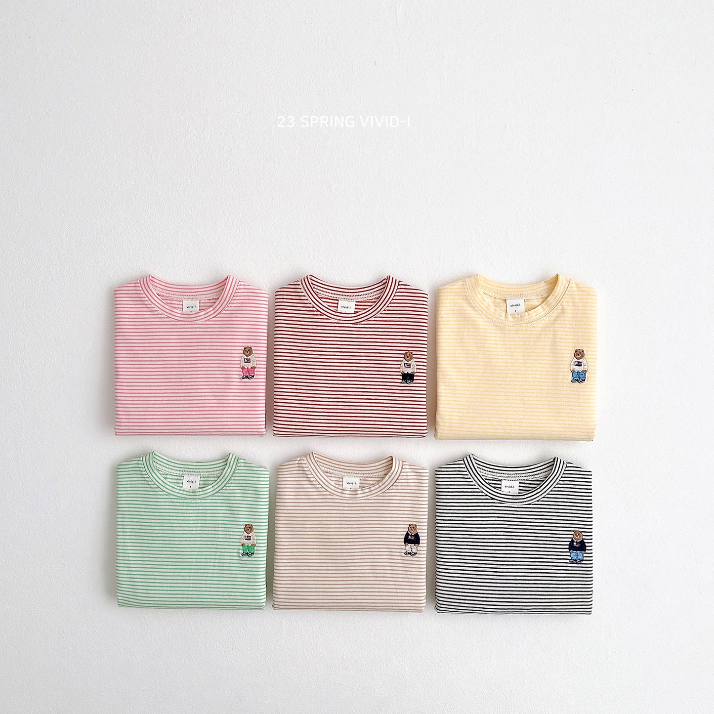 (5-6Y) Bear Embroidery St Long Sleeve Tee