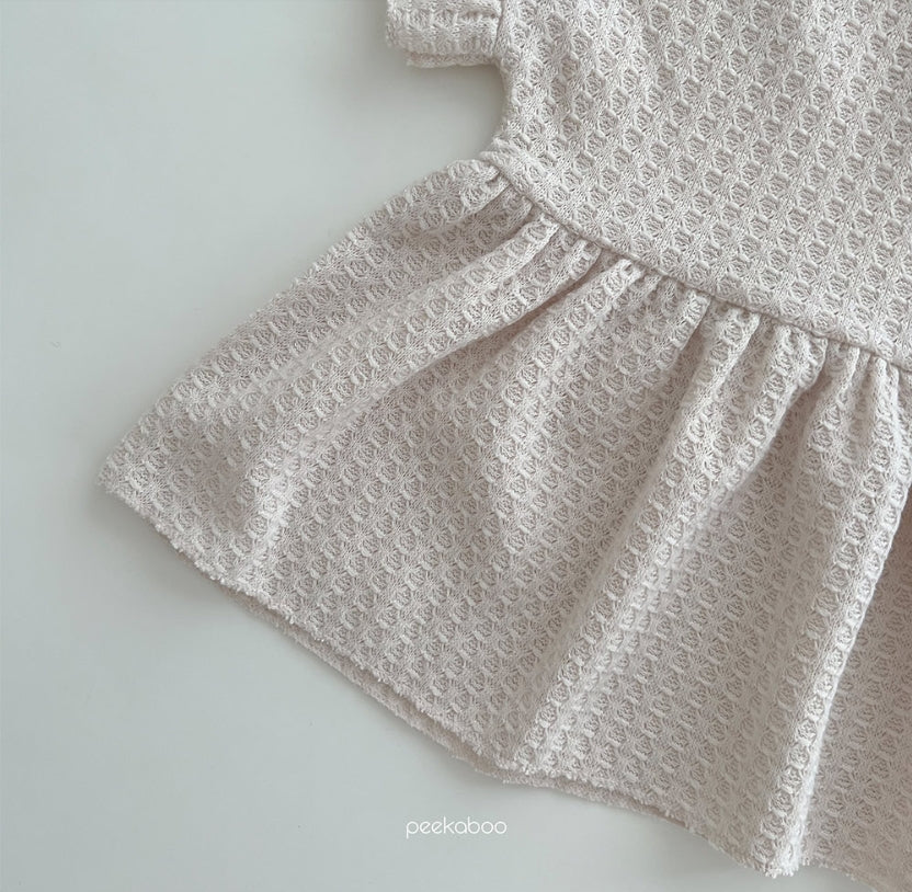 (1-5Y) Peekaboo Waffle Frill Set