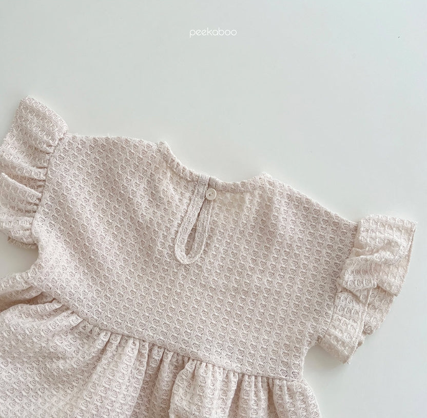 (1-5Y) Peekaboo Waffle Frill Set