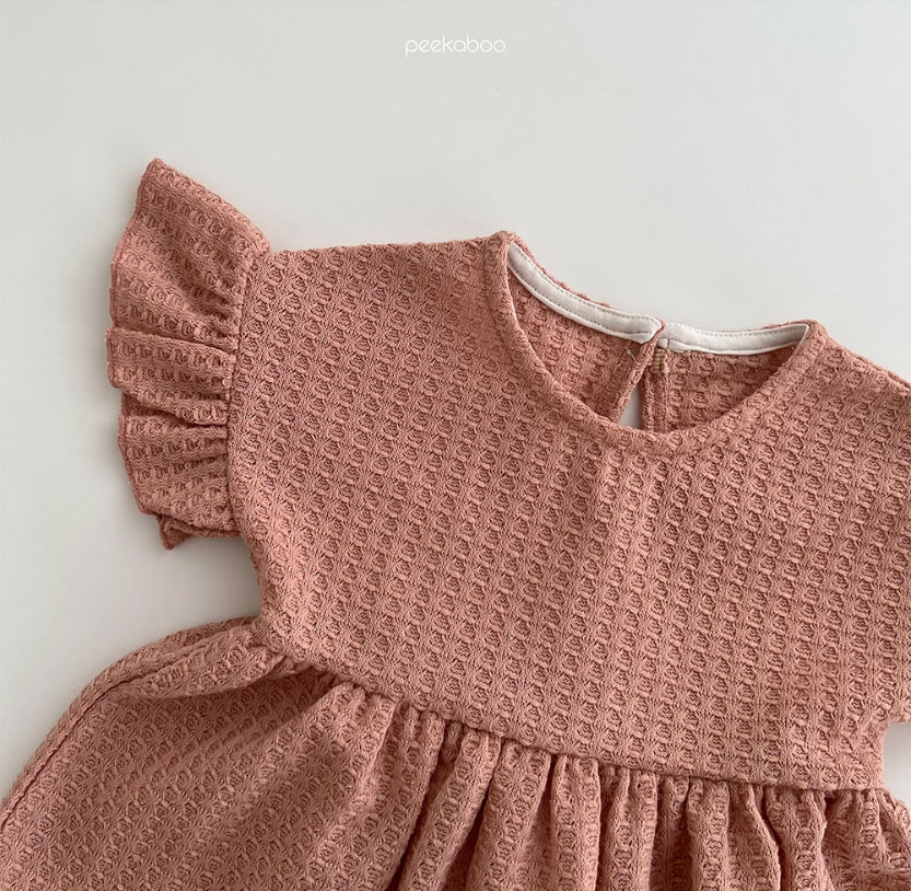 (1-5Y) Peekaboo Waffle Frill Set