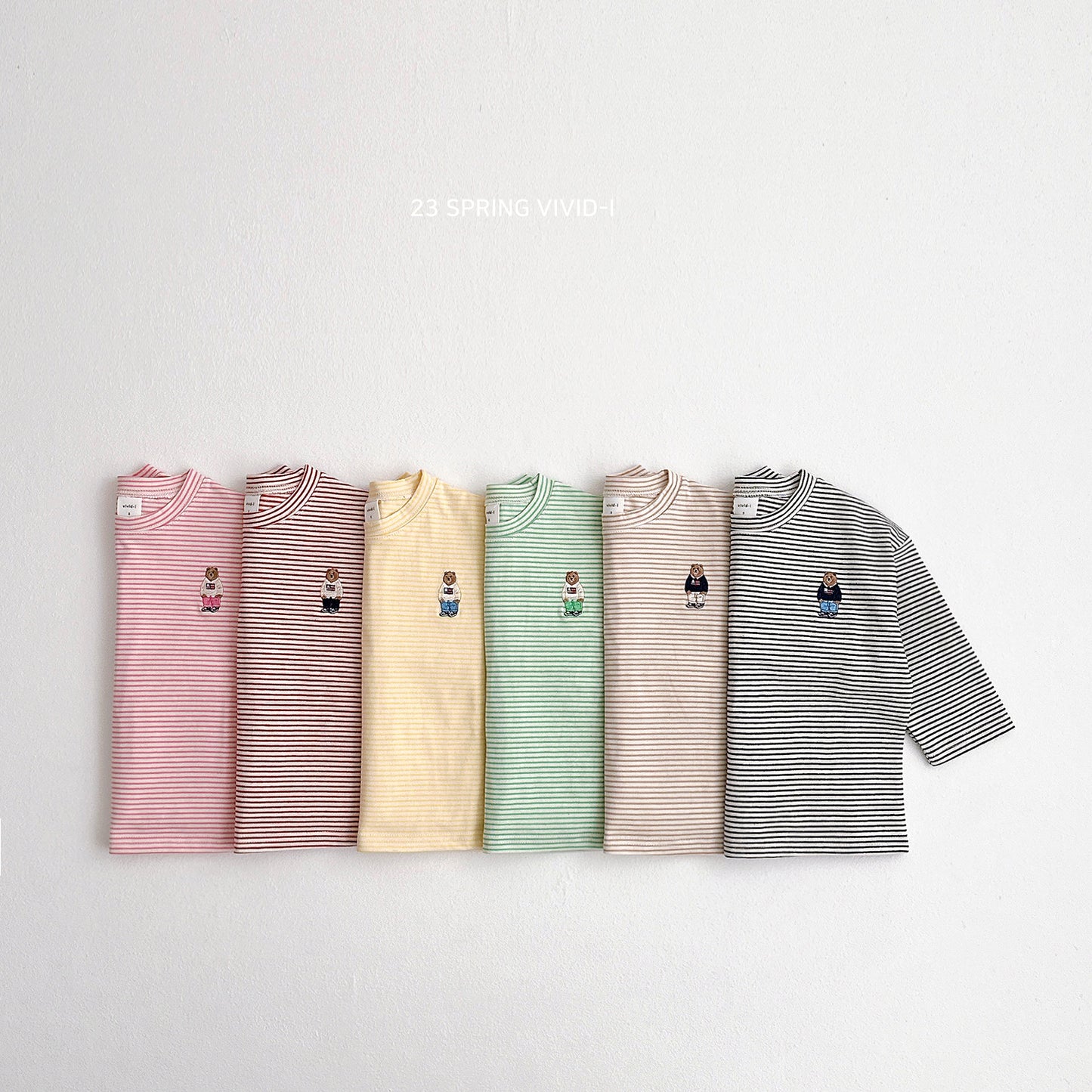 (5-6Y) Bear Embroidery St Long Sleeve Tee