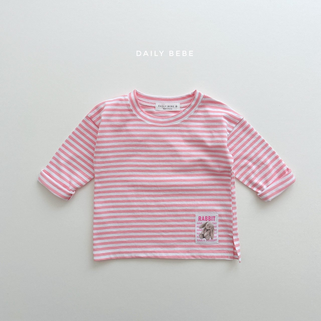 (4-6Y) Stripe Bear Bunny Tee