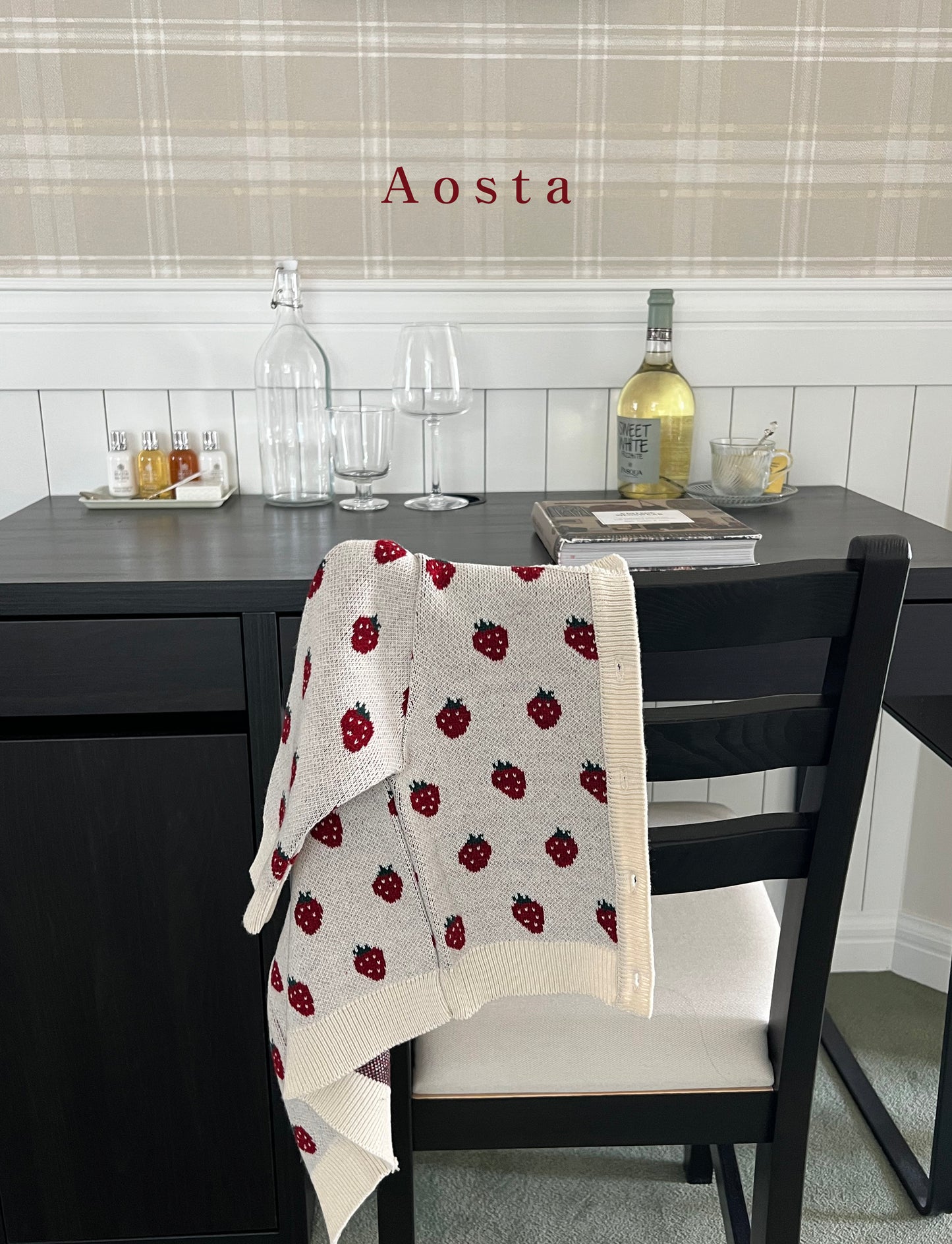 (2-3Y) Aosta Strawberry Cardigan