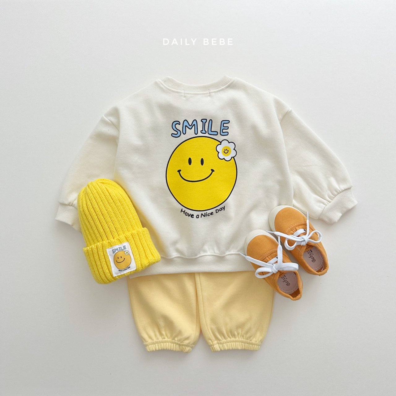 (2-3, 3-4Y) Smile Flower Sweatshirt