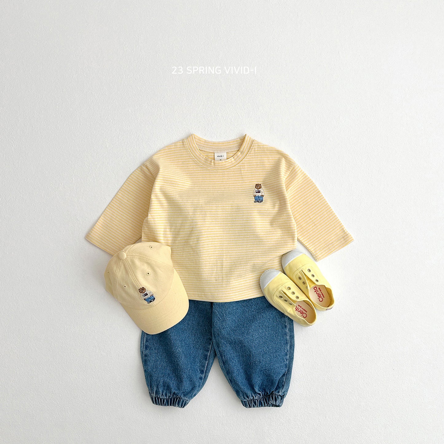 (5-6Y) Bear Embroidery St Long Sleeve Tee