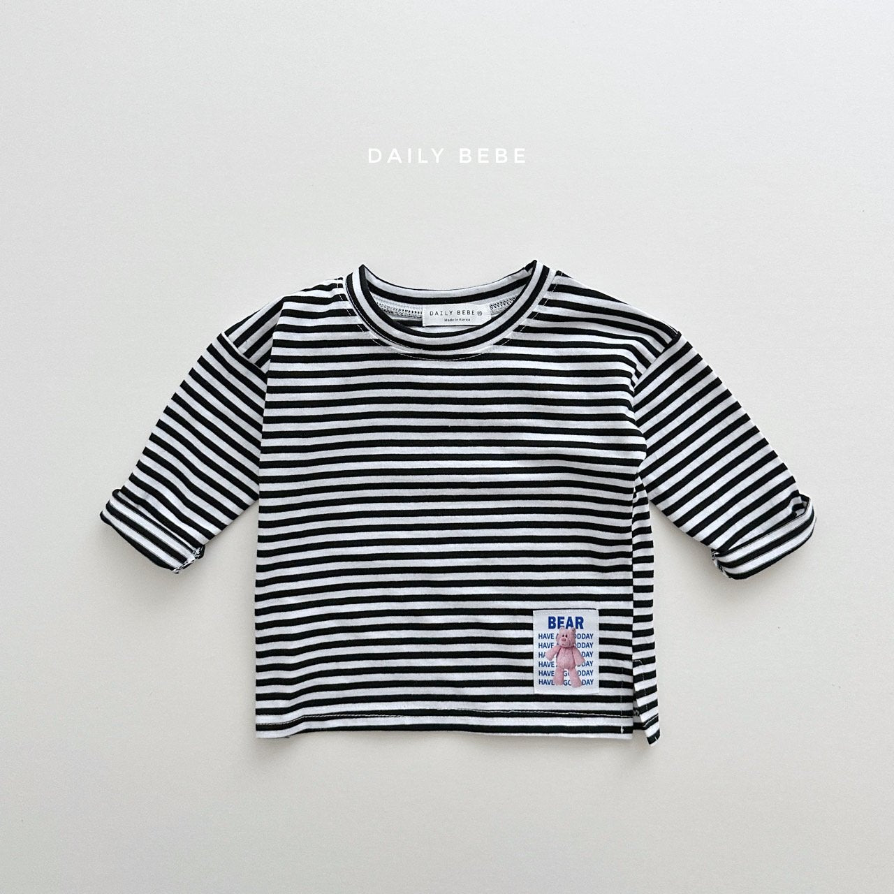 (4-6Y) Stripe Bear Bunny Tee