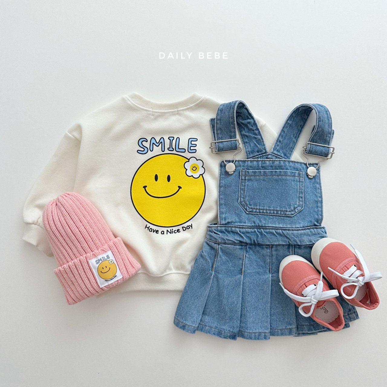 (2-3, 3-4Y) Smile Flower Sweatshirt