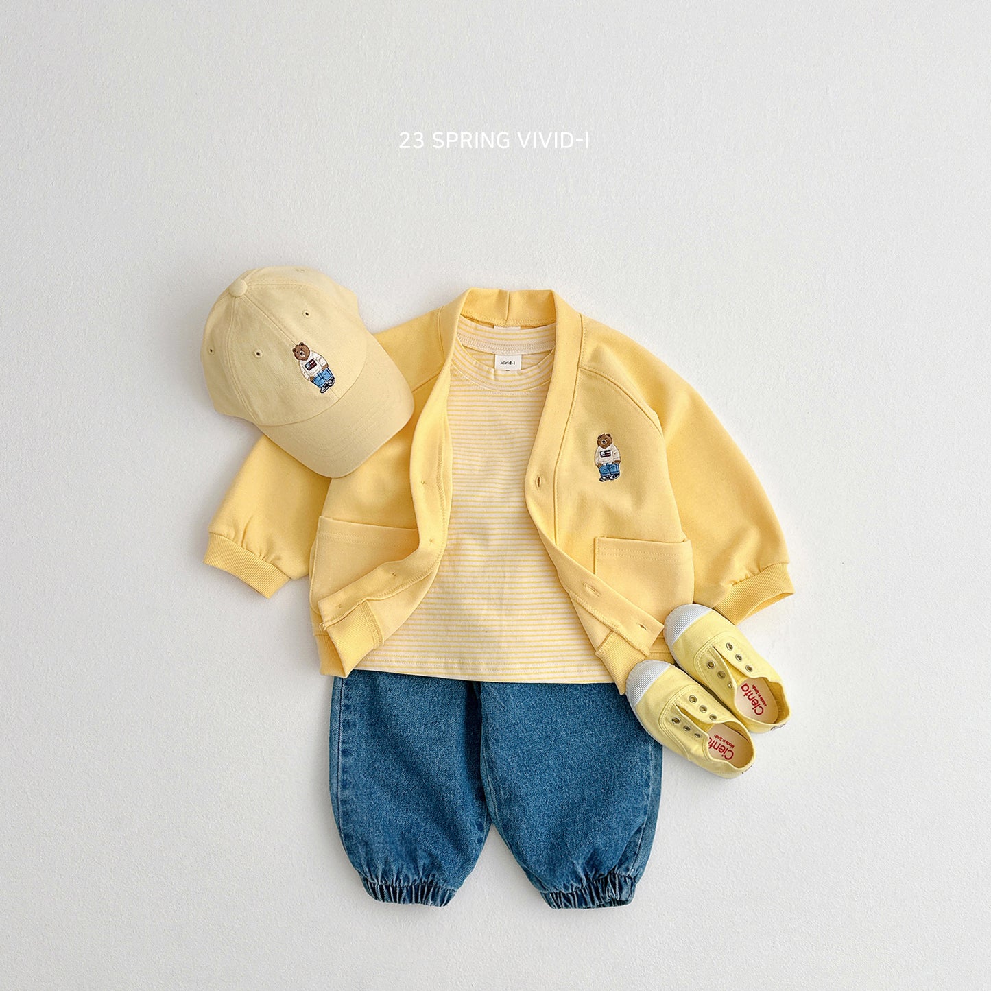 (5-6Y) Bear Embroidery St Long Sleeve Tee