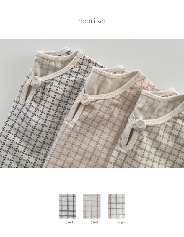 (1-5Y) Peekaboo Checkered set