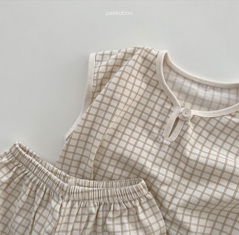 (1-5Y) Peekaboo Checkered set