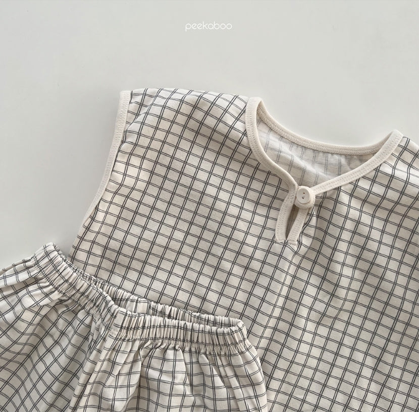 (1-5Y) Peekaboo Checkered set