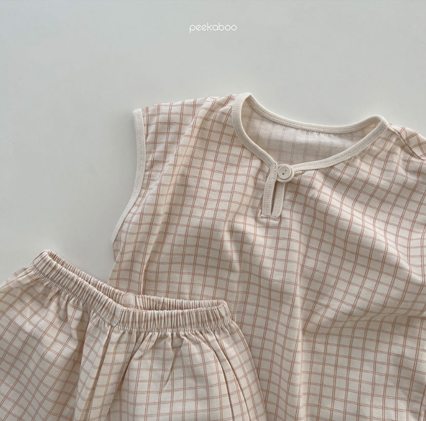 (1-5Y) Peekaboo Checkered set