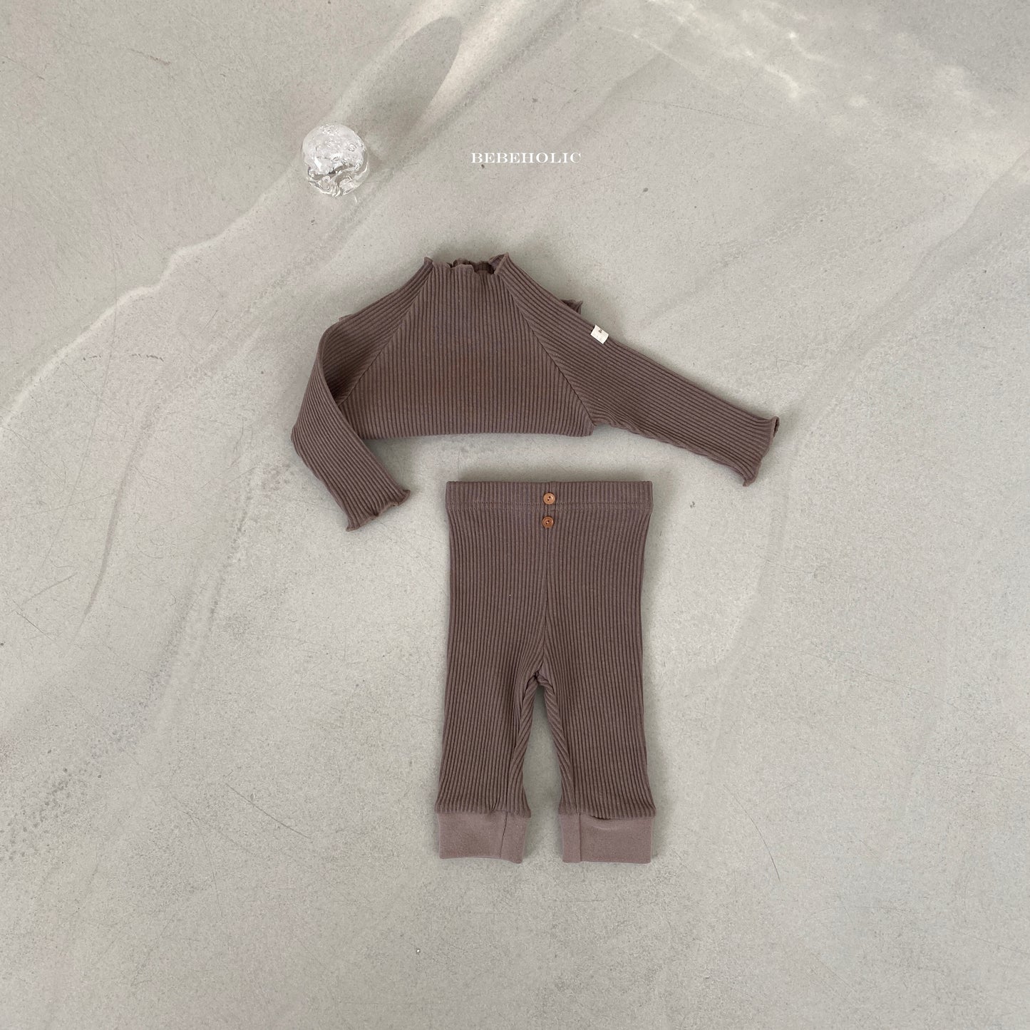 (3-18m) Bebeholic Waffle Knit Set