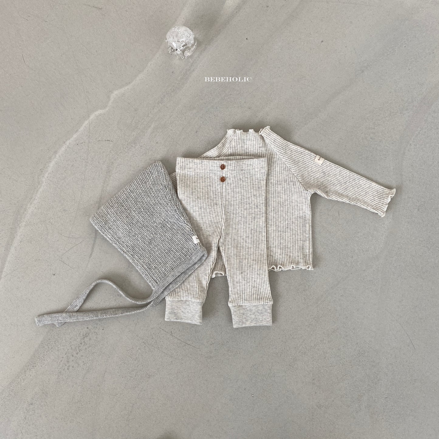 (3-18m) Bebeholic Waffle Knit Set