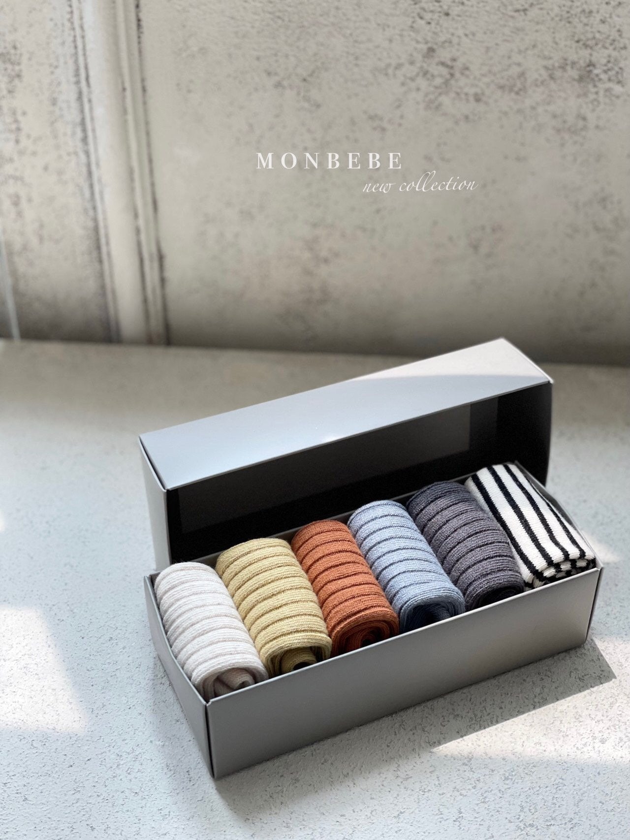 (0-1Y) Monbebe Ribbed Socks (set of 6)