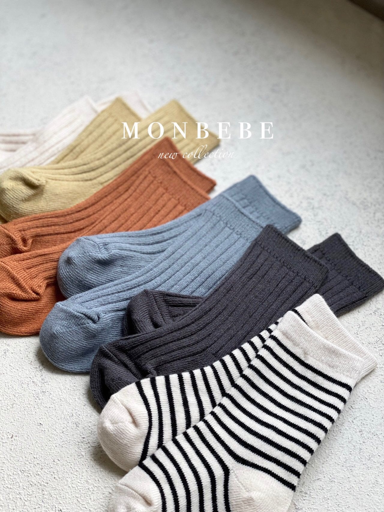 (0-1Y) Monbebe Ribbed Socks (set of 6)