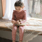 (3-4Y, 6-7Y) Brushed Rib Half Neck Tee and Leggings Set