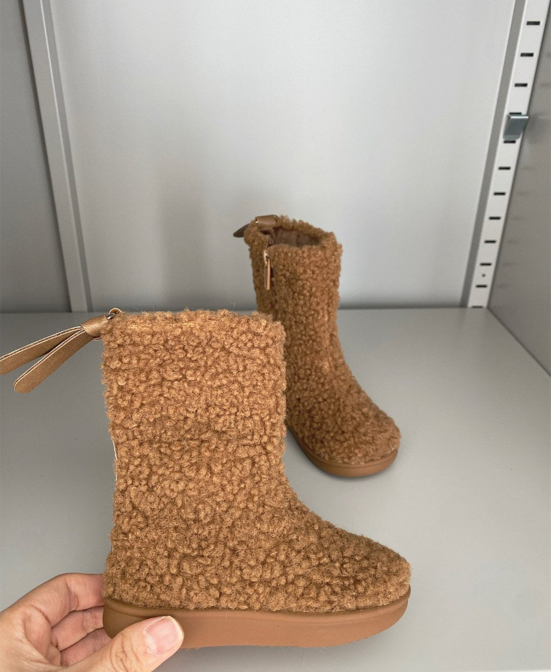 (Brown, 170, 180mm) Iw 960 Teddy Fleece Boots