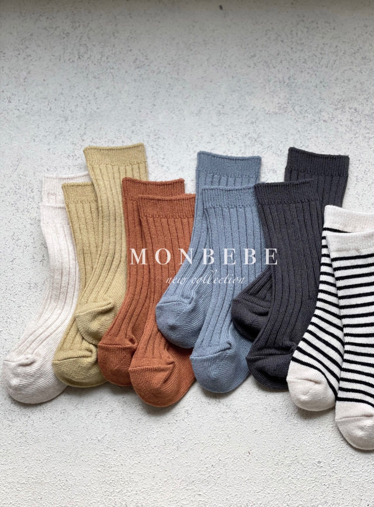 (0-1Y) Monbebe Ribbed Socks (set of 6)