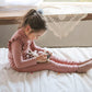 (3-4Y, 6-7Y) Brushed Rib Half Neck Tee and Leggings Set