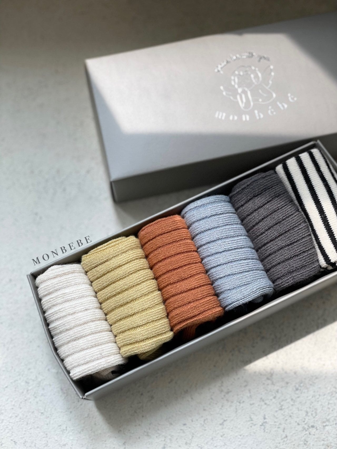 (0-1Y) Monbebe Ribbed Socks (set of 6)