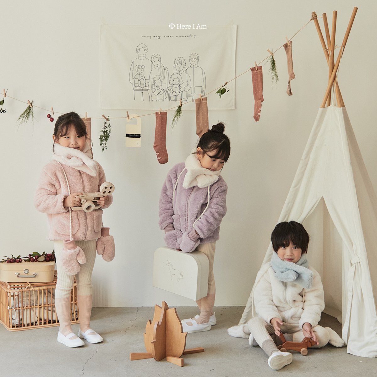 (2-3, 5-6Y) Kinder Ribbed Socks - 3 pairs