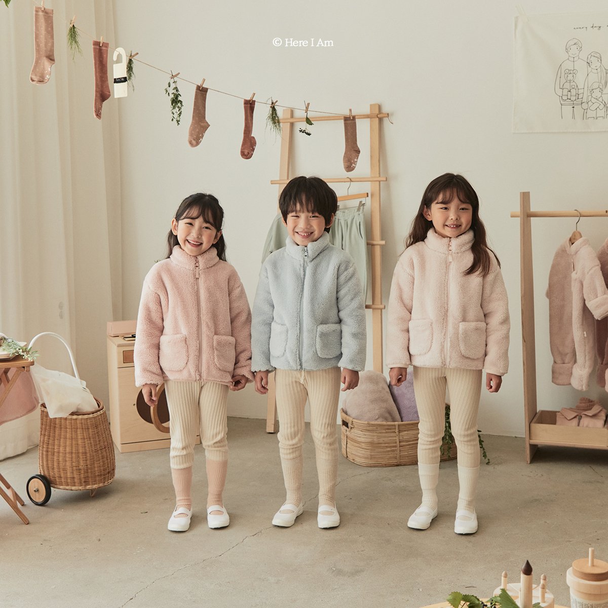 (2-3, 5-6Y) Kinder Ribbed Socks - 3 pairs