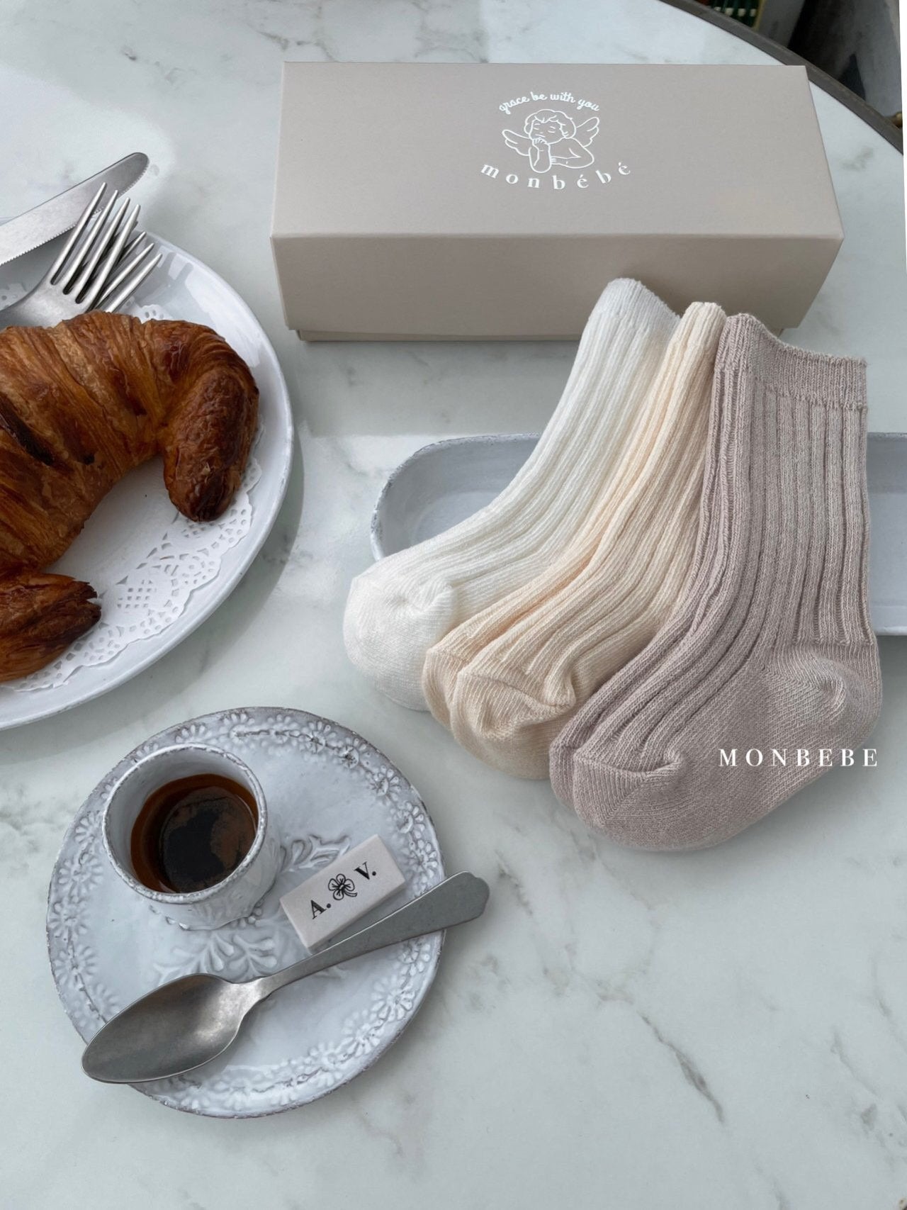 (0-1Y) Monbebe Ribbed Socks (set of 6)