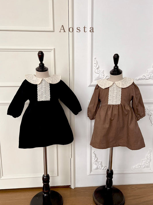 (Mocha, 4-5Y) Aosta Coin de Dress