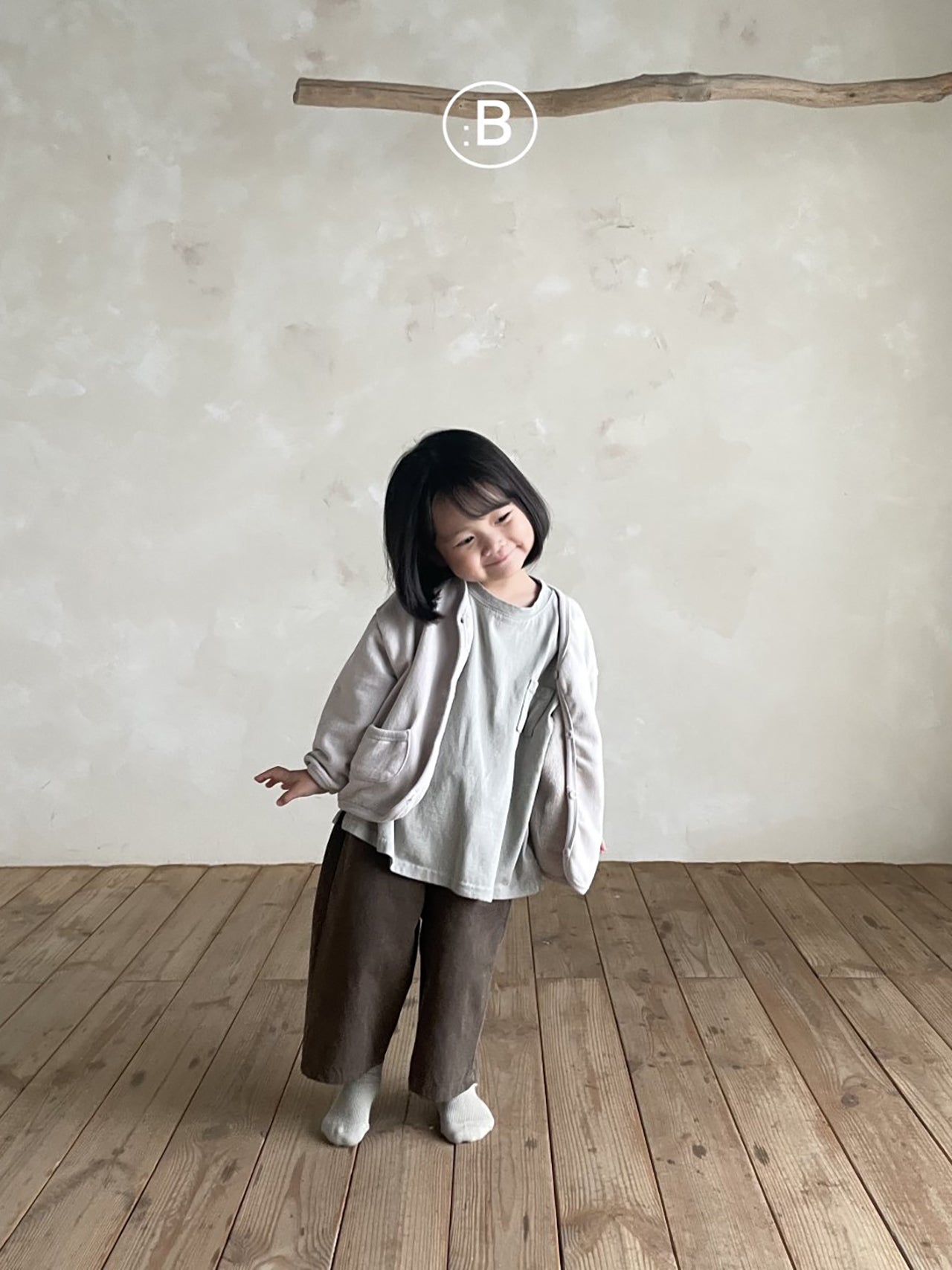 (0-1Y, 4-5Y)Ribbed Binding Cotton Cardigan