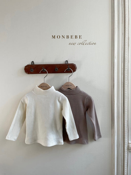 (3-4Y, 6-7Y) Ribbed Mockneck Tee