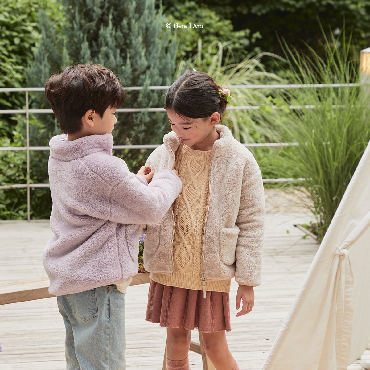 (Creme Yellow, 3-4Y) Kinder Fleece Jacket