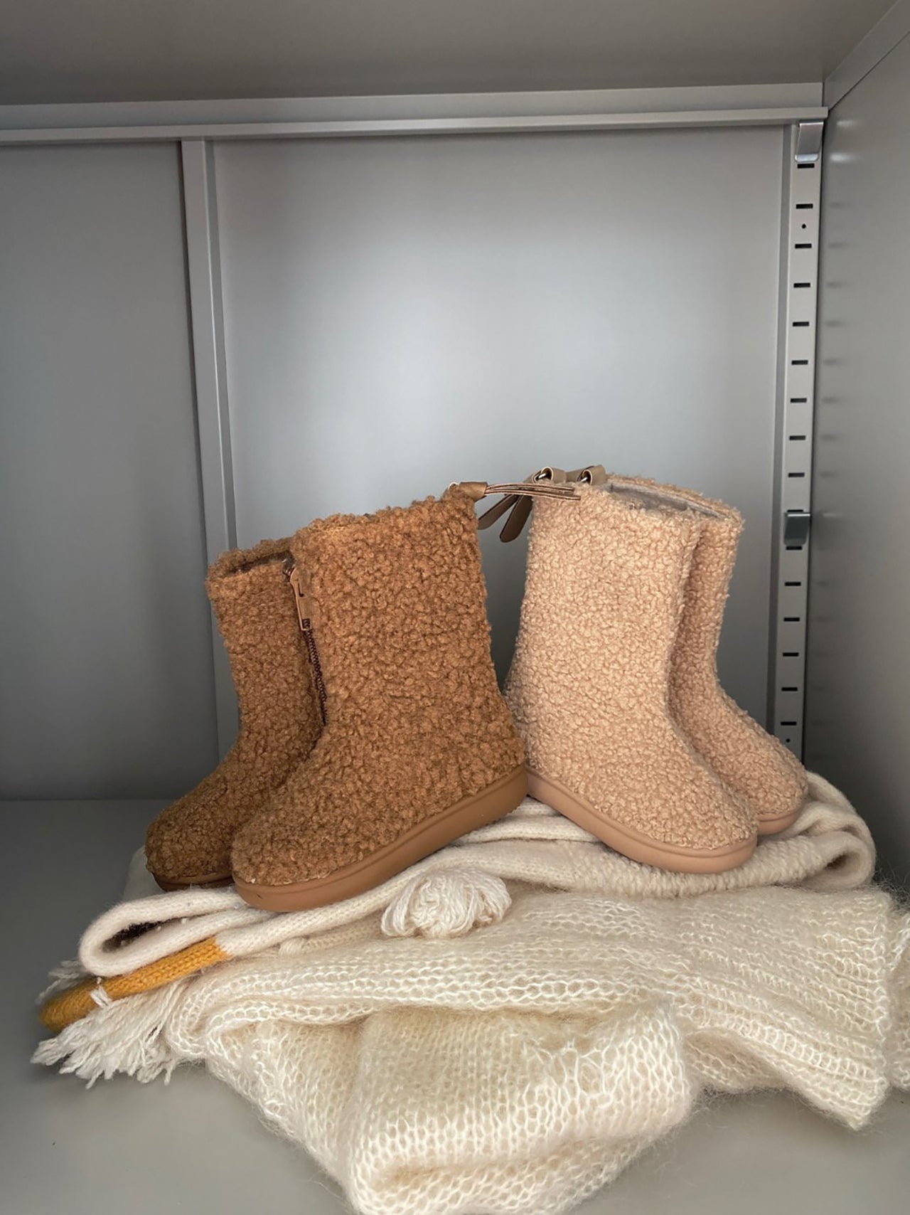 (Brown, 170, 180mm) Iw 960 Teddy Fleece Boots