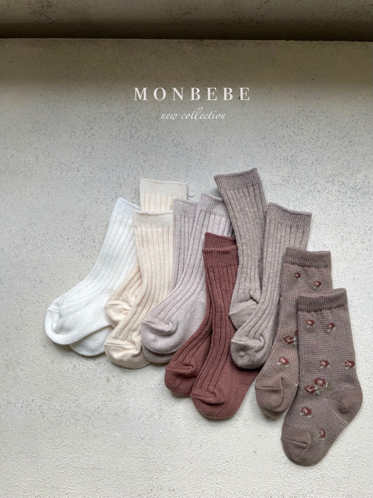 (0-1Y) Monbebe Ribbed Socks (set of 6)