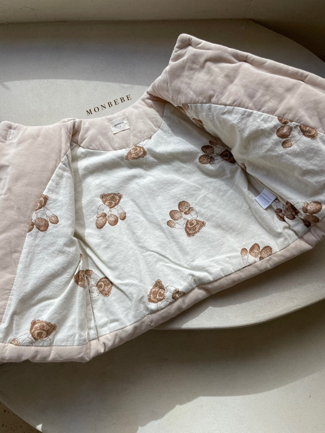 (3-4Y) Padded Cord Jacket & Bonnet Set