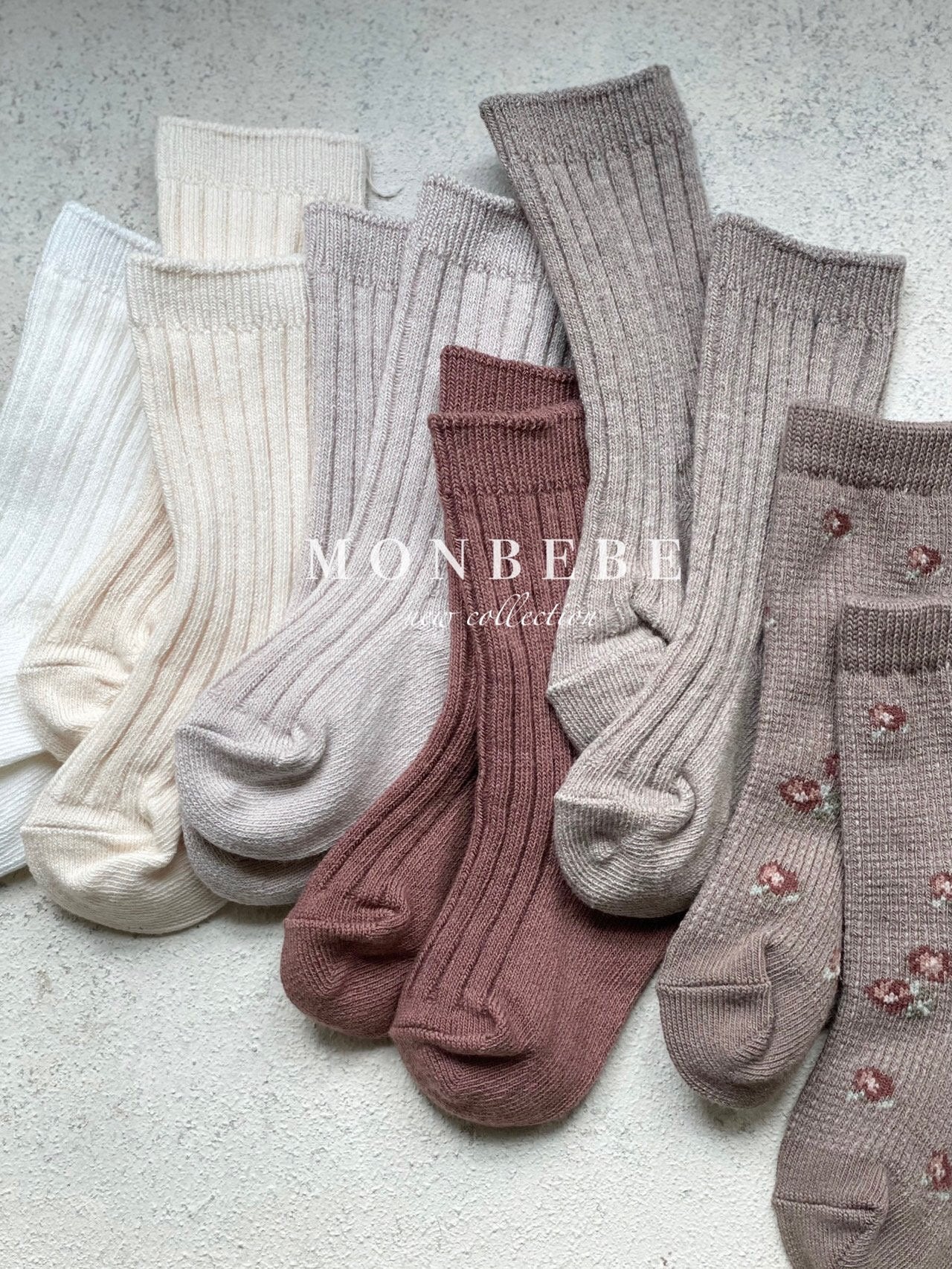 (0-1Y) Monbebe Ribbed Socks (set of 6)