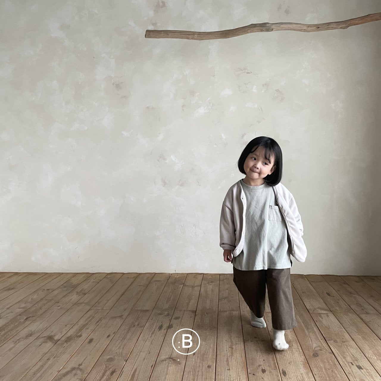 (0-1Y, 4-5Y)Ribbed Binding Cotton Cardigan