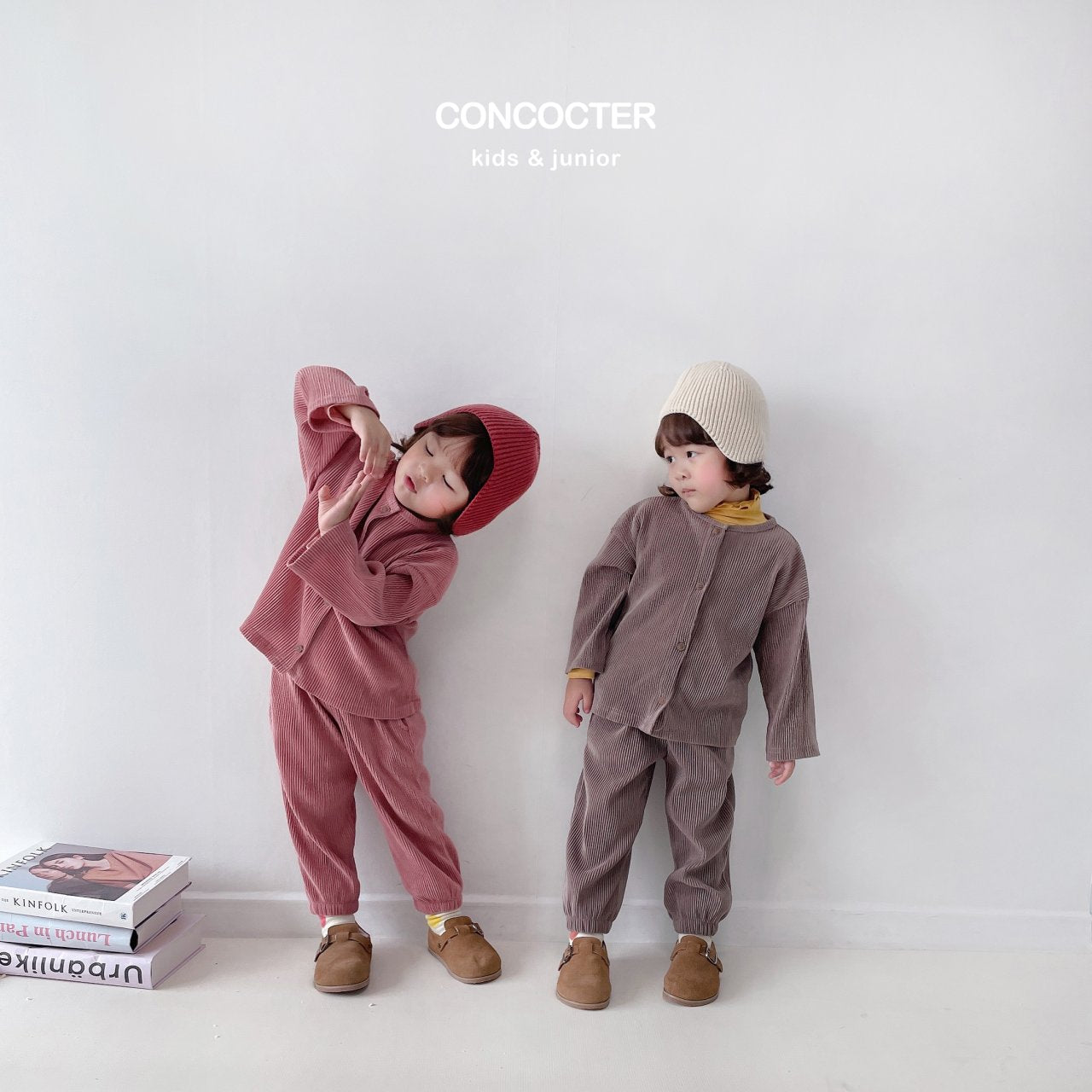 (4-6Y) Corduroy Top and Bottom Set