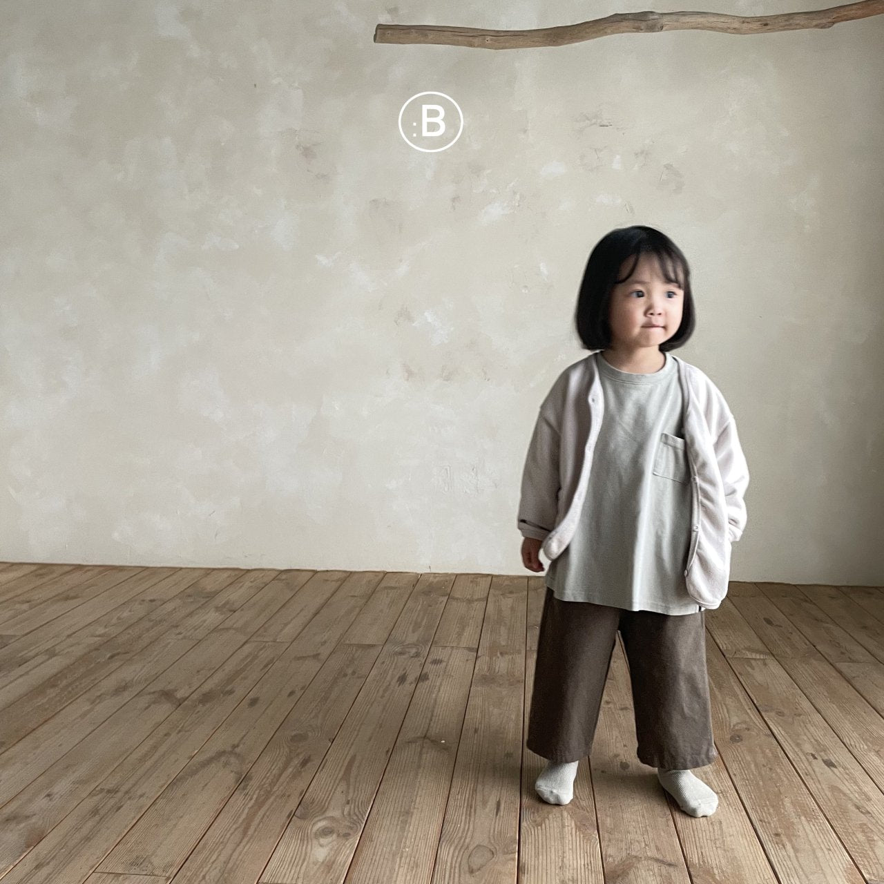 (0-1Y, 4-5Y)Ribbed Binding Cotton Cardigan