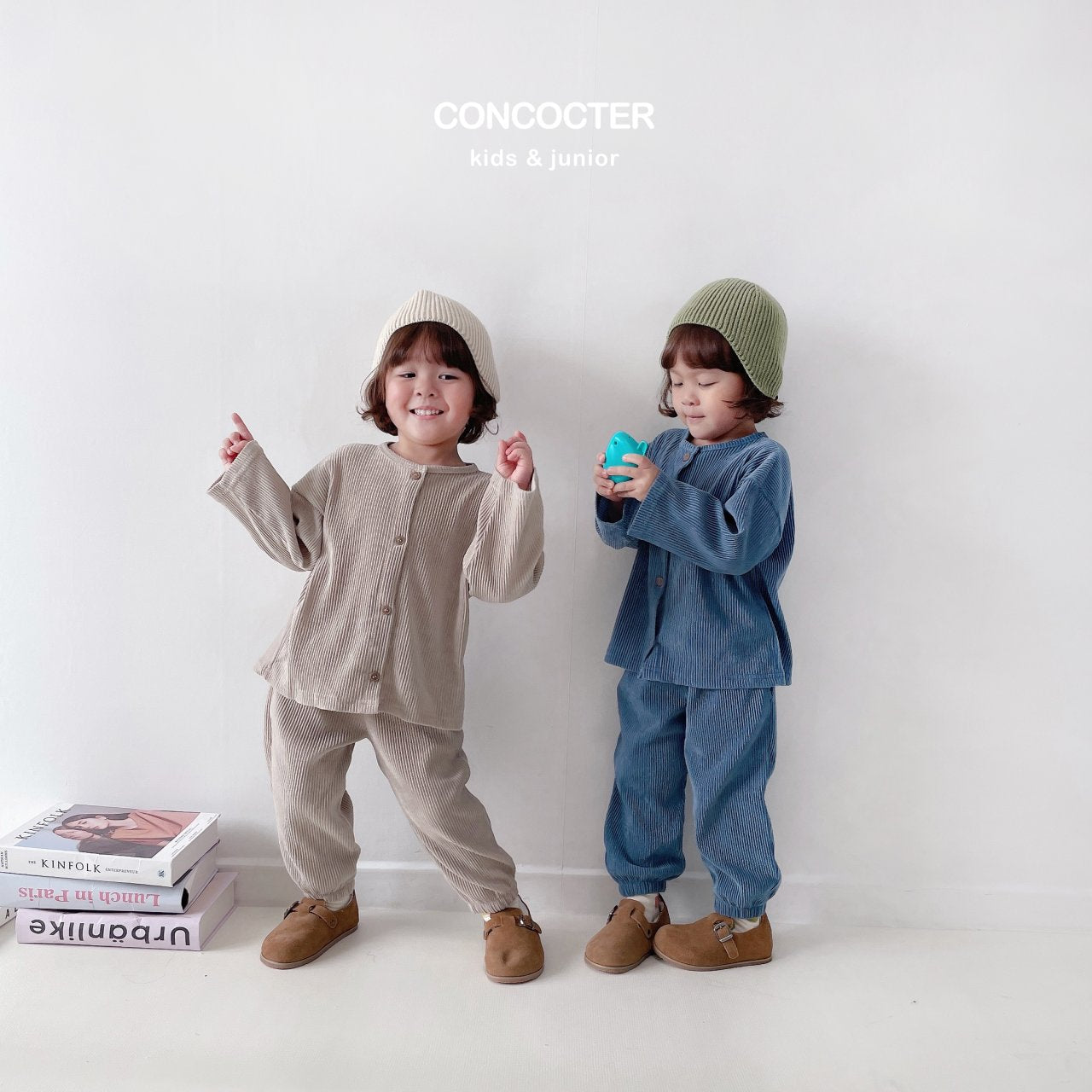 (4-6Y) Corduroy Top and Bottom Set