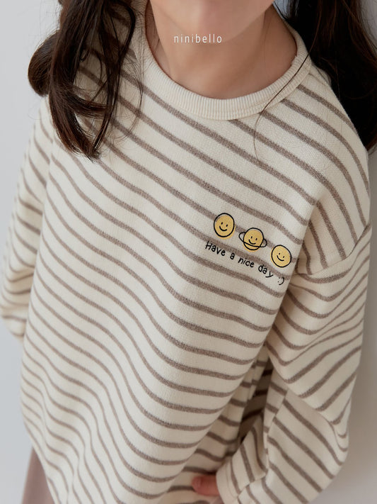 (2-3Y) Smile Stripe Sweatshirts