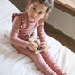 (3-4Y, 6-7Y) Brushed Rib Half Neck Tee and Leggings Set